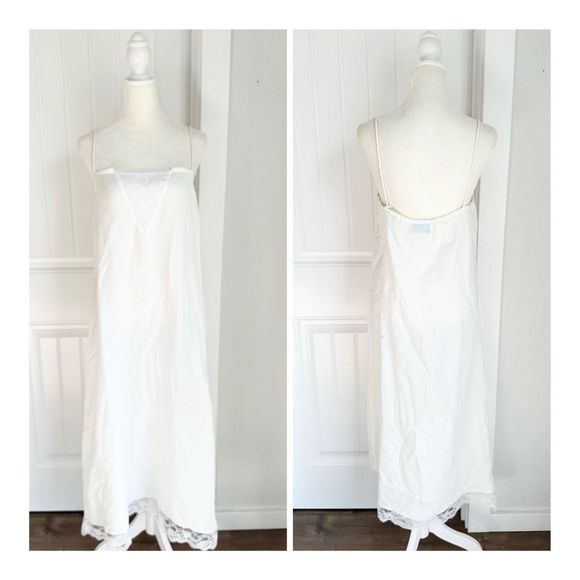 Gunne Sax Other - Vintage Gunne Sax White Lace Slip Maxi Dress